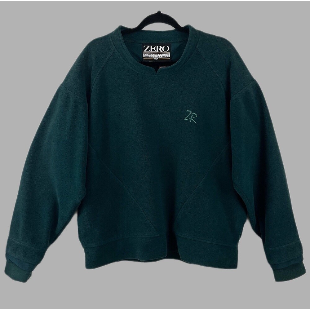 VTG Zero Restriction Golf Windstopper Men’s L Dark Teal Green Windproof Pullover